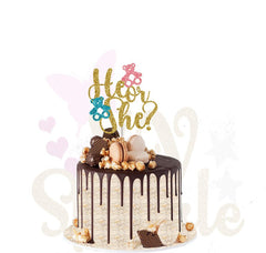 Cake Topper Personnalisé Baby shower he or she
