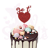 Cake Topper saint valentin je t'aime