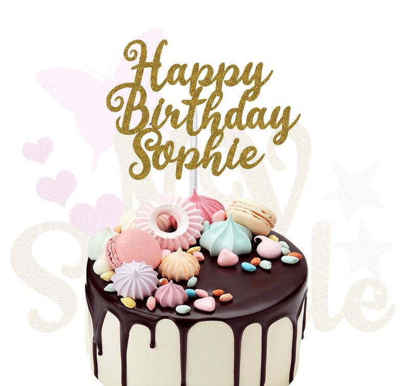 Cake Topper Personnalisé Happy birthday – NV-Sparkle