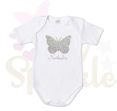 Body bébé papillon personnalisé-anniversaire-fête-naissance