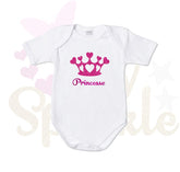 Tee-shirt enfant personnalisé couronne princesse coeur