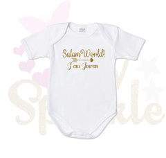 Body bébé personnalisé musulam "Salam world"