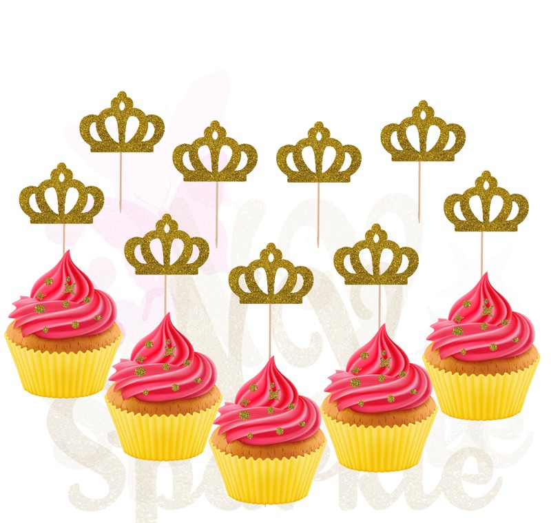 Cupcake Topper couronne lot de 10