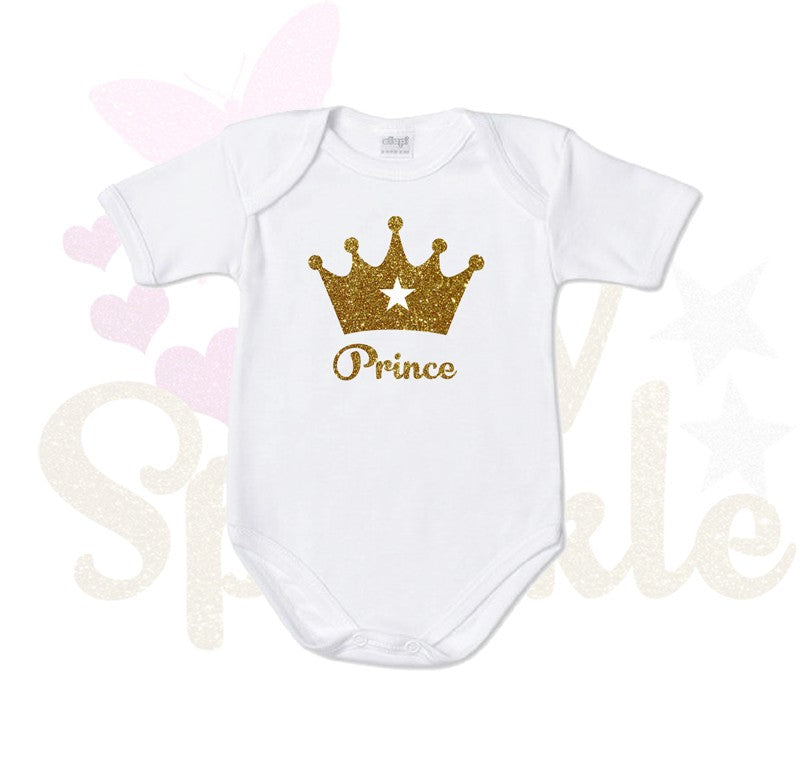 Body bébé personnalisé prince-anniversaire-fête-naissance
