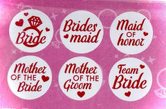 Badge mariage Lot de 6 pièces